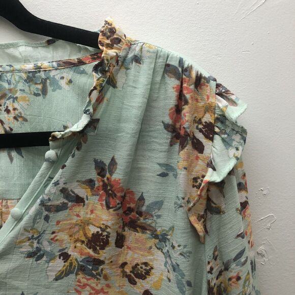 Lauren Conrad Blouse Womens 2XL Cottage Core Ruffle Button Front Long Sleeve Top - Picture 5 of 11